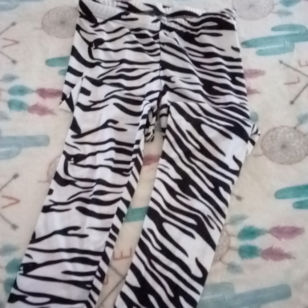 Zebra print silky thin leggings